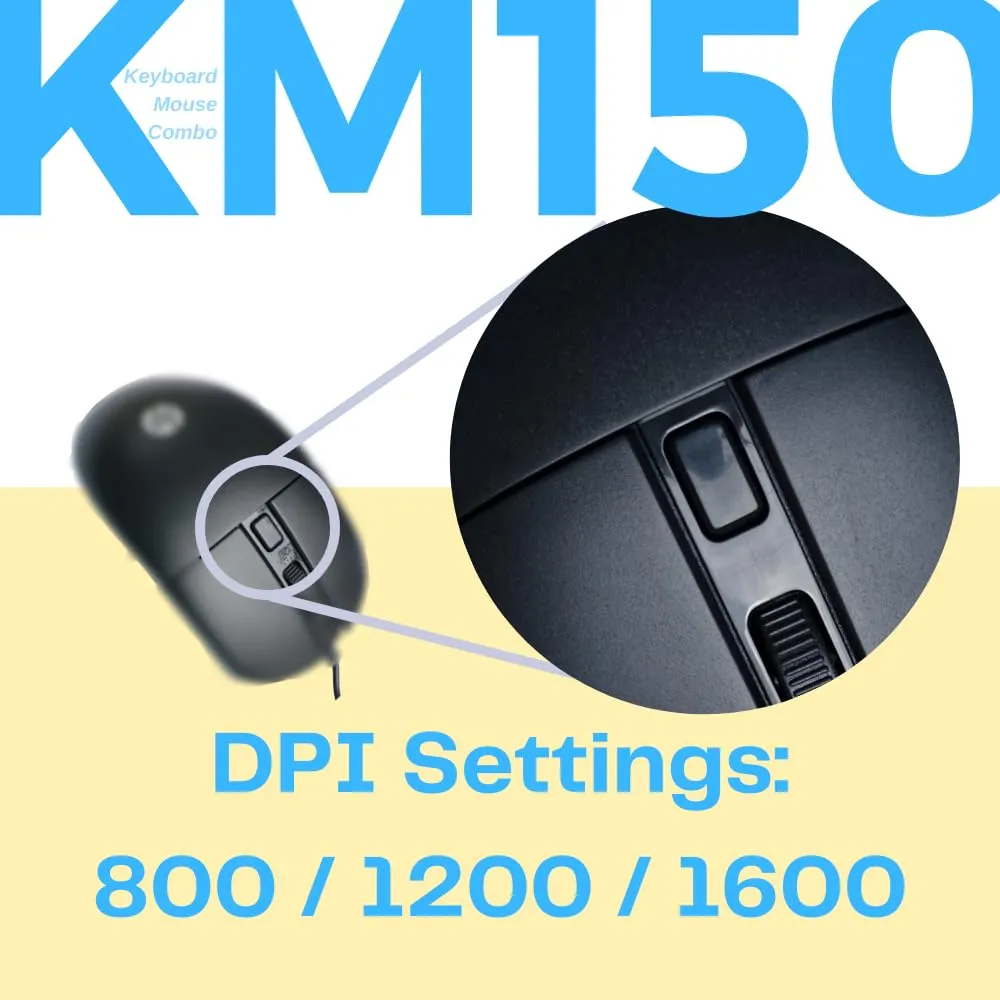HP USB Keyboard Mouse Combo KM150 view 5